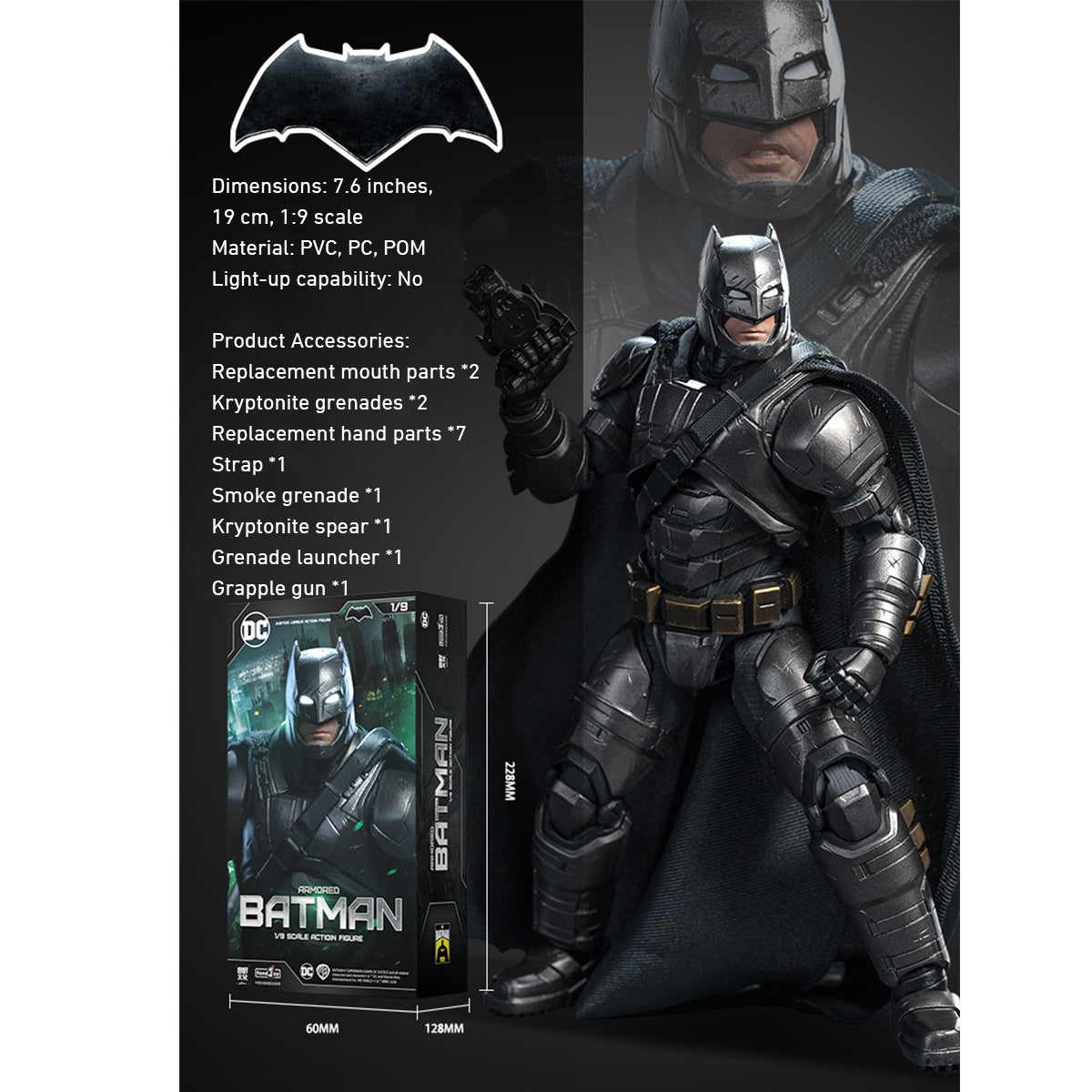 (Only Shipped to the US) Fondjoy 1/9 Armored Batman DC1013 Action Figure