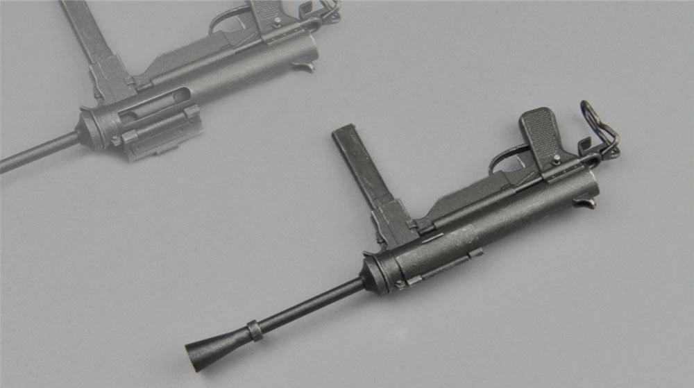 ZYTOYS 1/6 Scale M3 Submachine Gun Grease Gun Model ZY2005 Action Figure Accessory with Silencer and Magazines