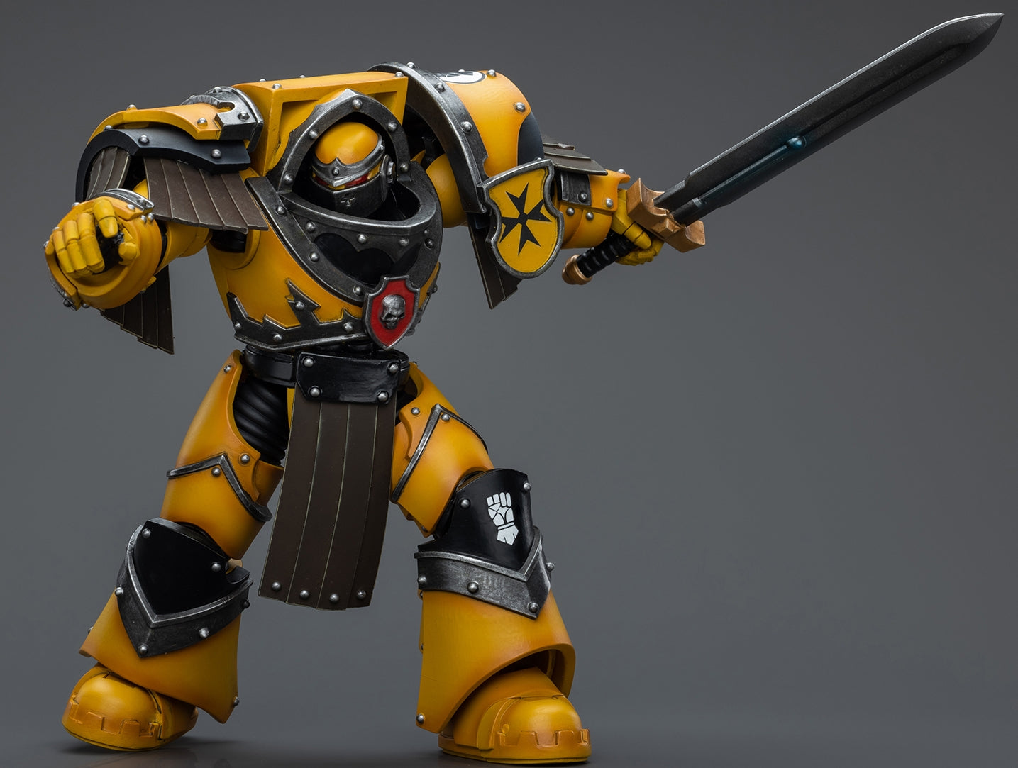 JoyToy Warhammer The Horus Heresy : Imperial Fists Legion Cataphractii Terminator Squad Legion Cataphractii Sergent avec Power Sword Figurines d'action