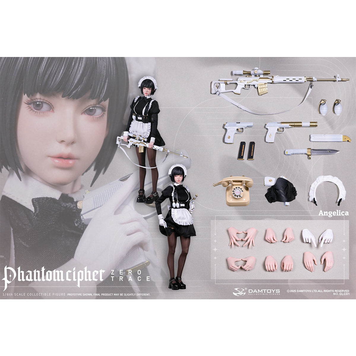 DAMTOYS Phantom Cipher - Zero Trace: Angelica 1/6 Scale Original Story Collectible Series Action Figure