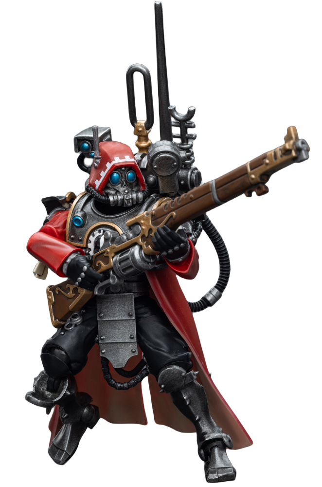 Figurine de collection JoyToy 40K : Ranger Adeptus Mechanicus Skitarii avec Data-Tether, échelle 1:18, JT7868 (Ranger avec Data-Tether)