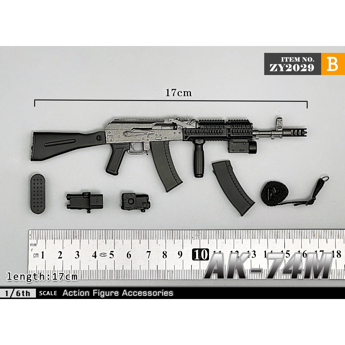 ZYTOYS, AK74M Russian Assault Rifle, Doll Accessory for 12-inches Action Figurine