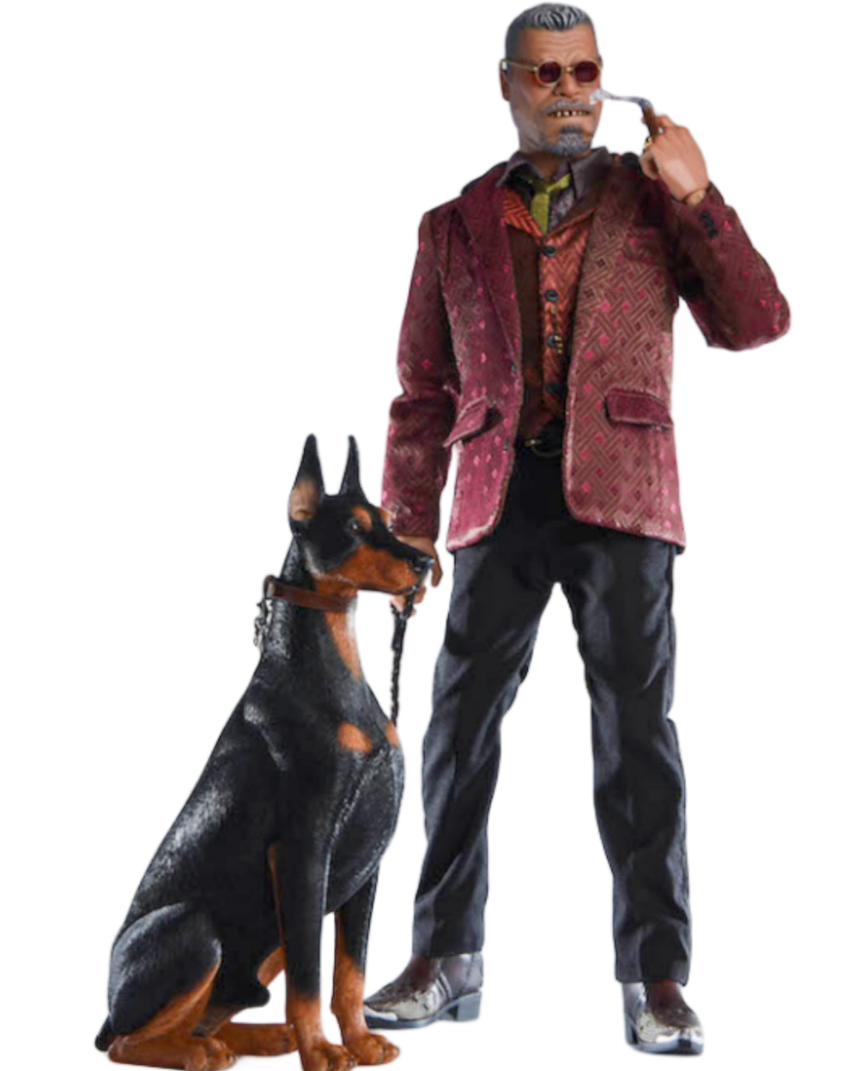 Figura de perro coleccionable JXK: Doberman Pinscher, pintada a mano por expertos, realista, de resina segura, miniatura a escala 1:6.