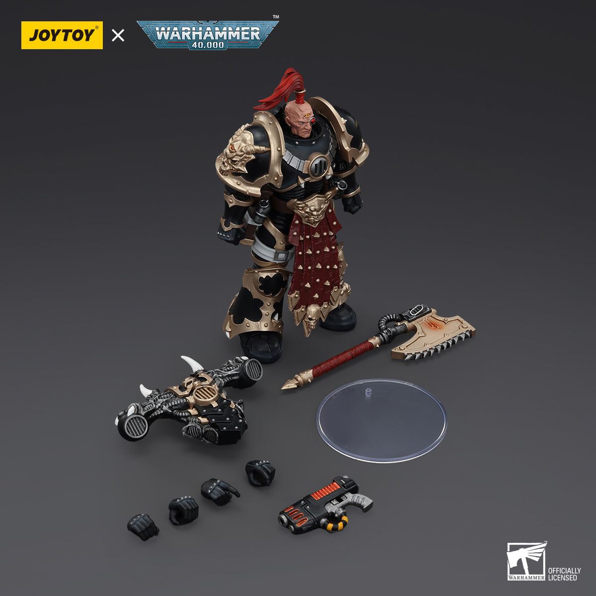 JOYTOY Warhammer 40,000 Chaos Space Marines Black Legion Chosen with Plasma Pistol and Power Axe Action Figures