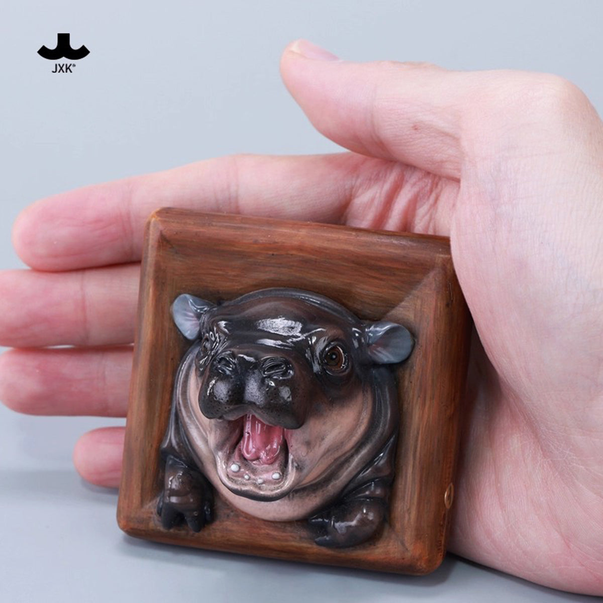 JXK, Baby Hippo Fridge Magnet:MooDeng, Static Animal Figurine
