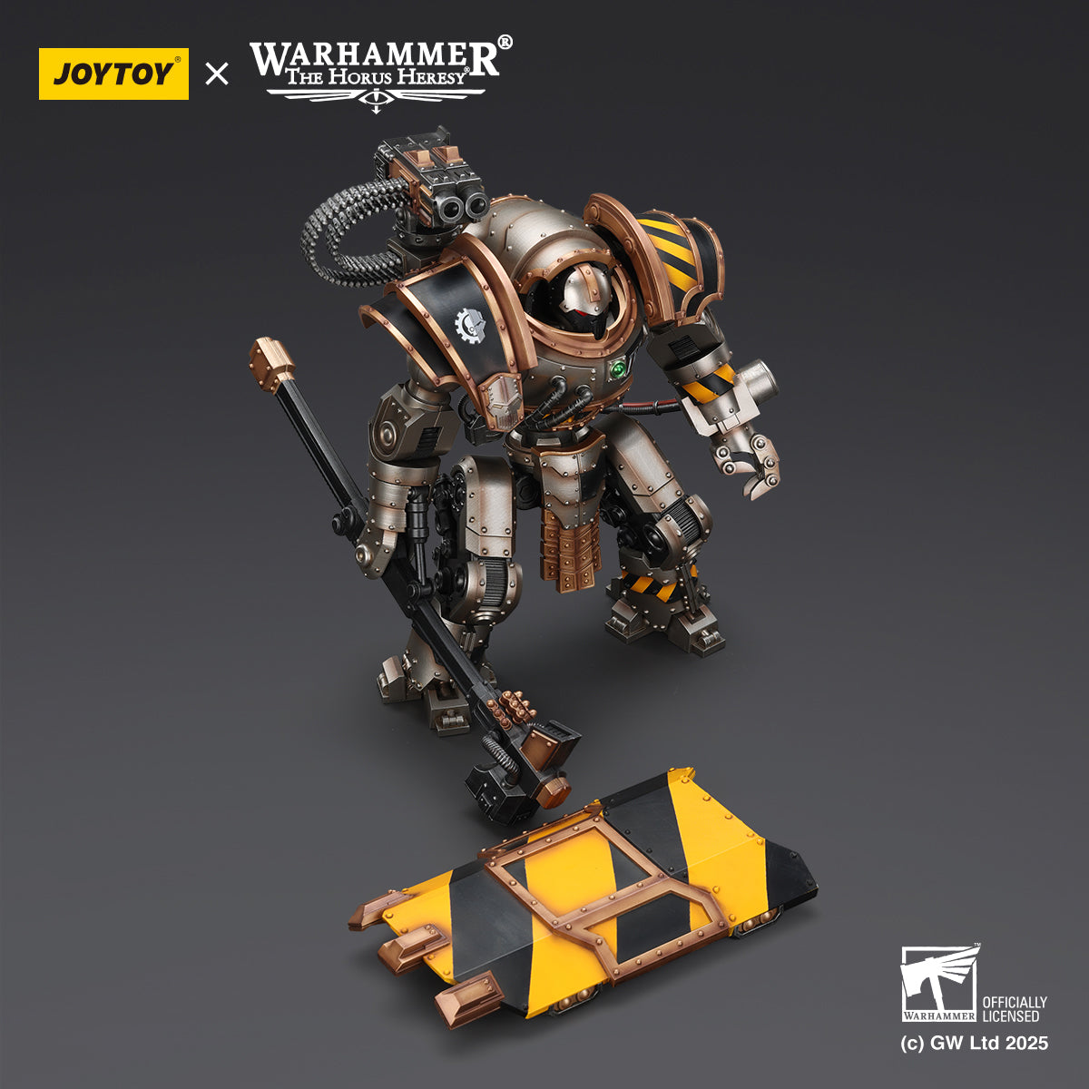 JOYTOY Iron Warriors Iron Circle Domitar-Ferrum Class Battle-automata with Karceri Battle Shield and Graviton Crusher JT02847 1/18 Scale Action Figure