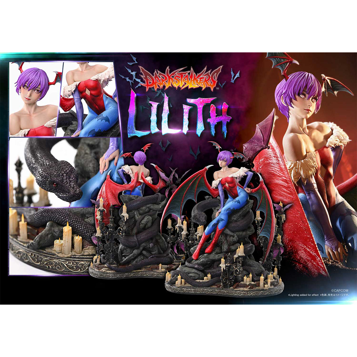 Prime 1 Statue, Darkstalkers Real Elite Masterline Darkstalkers Lilith, 1/4 Scale Art Figurine