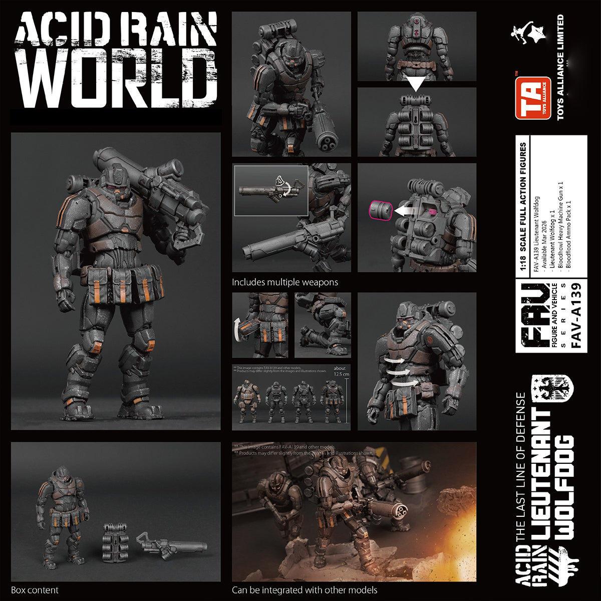 TOYS ALLIANCE Acid Rain World FAV-A139 Lieutenant Wolfdog 1/18 Scale Action Figure
