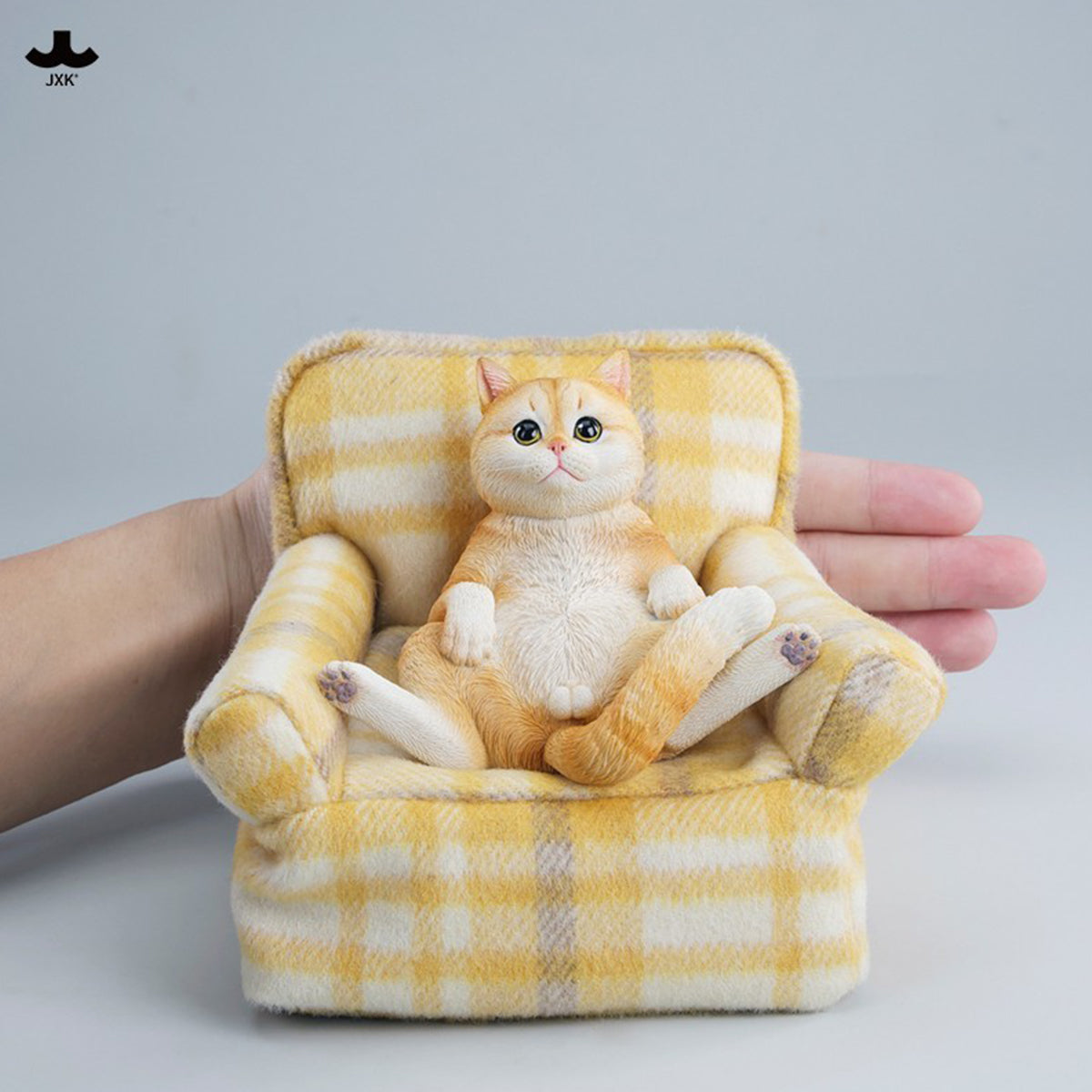 JXK Warm Cat Sofa (JXK350) Static Expertly Hand-Painted Lifelike Animal Figurine