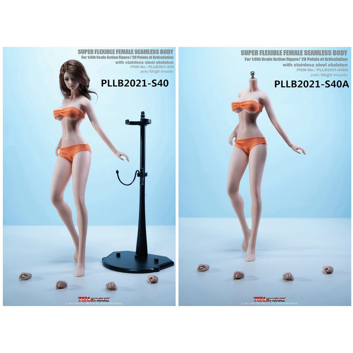 TBLeague Female Seamless Tall and Slender Type Large Bust Detachable Feet 1/6 Scale Action Figure Body