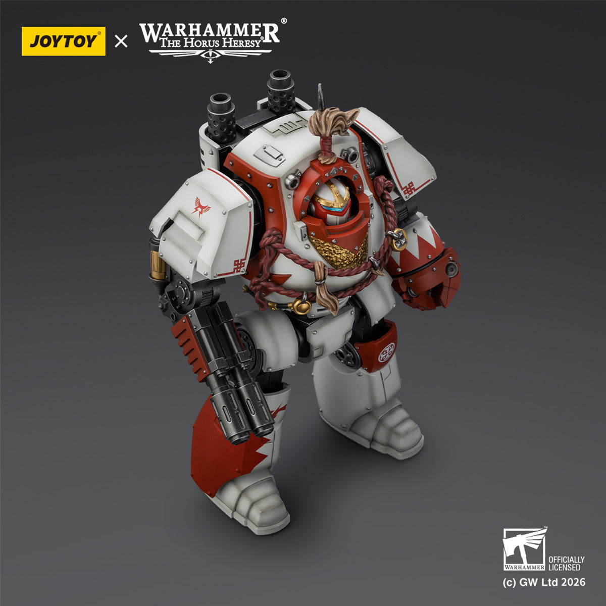 JOYTOY Warhammer 40,000 White Scars Contemptor Dreadnought & Hibou Khan Seeker of Atonement & Qin Xa - Master of the Keshig 1/18 Scale Action Figure