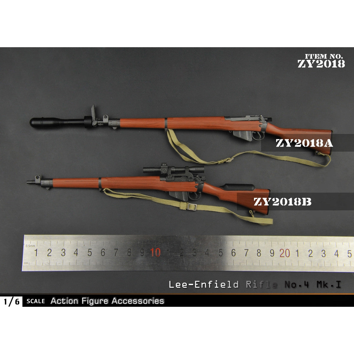 ZYTOYS, WWII British Lee-Enfield No.4 Mk1 Sniper/Rifle Model, Doll Accessory for 12-inches Action Figurine