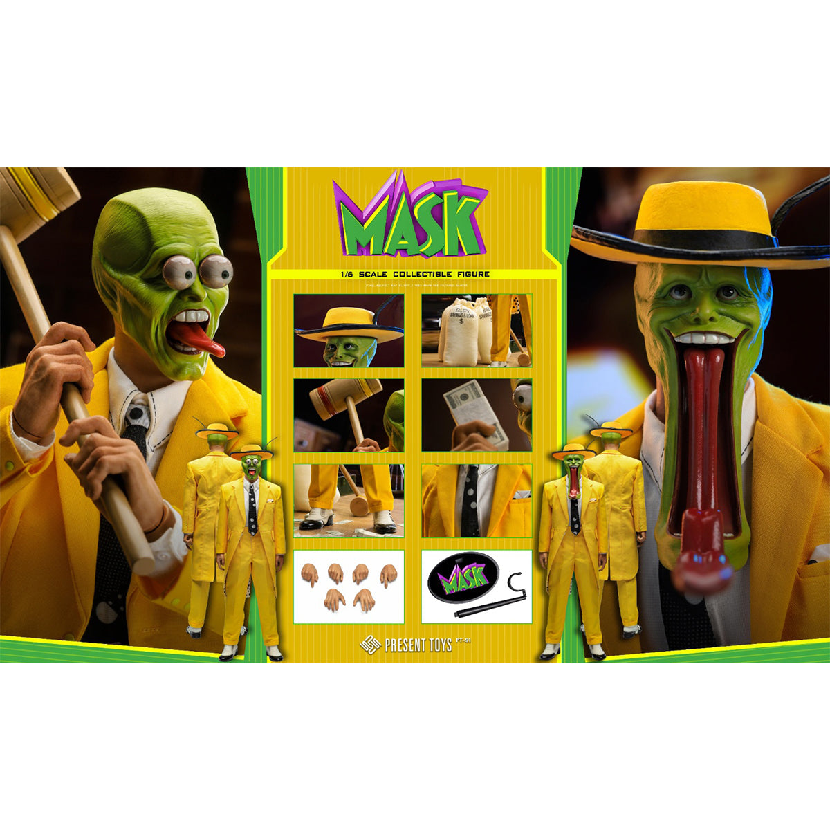 PRESENT TOYS Masked Man in Yellow Tailcoat Action Figures