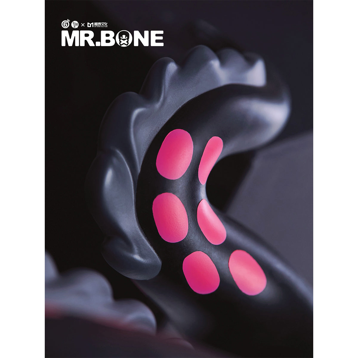 MR.BONE Dirty Silk Dragon Black and Red Enamel Edition Art Figurine