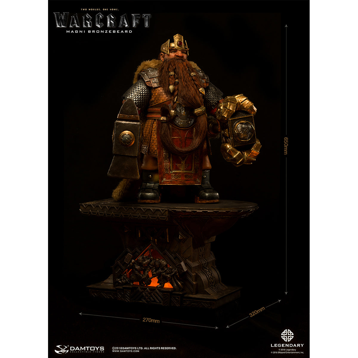 DAMTOYS DMLW09 Epic Series Warcraft movie – Magni Bronzebeard 25-inch Premium Art Statue