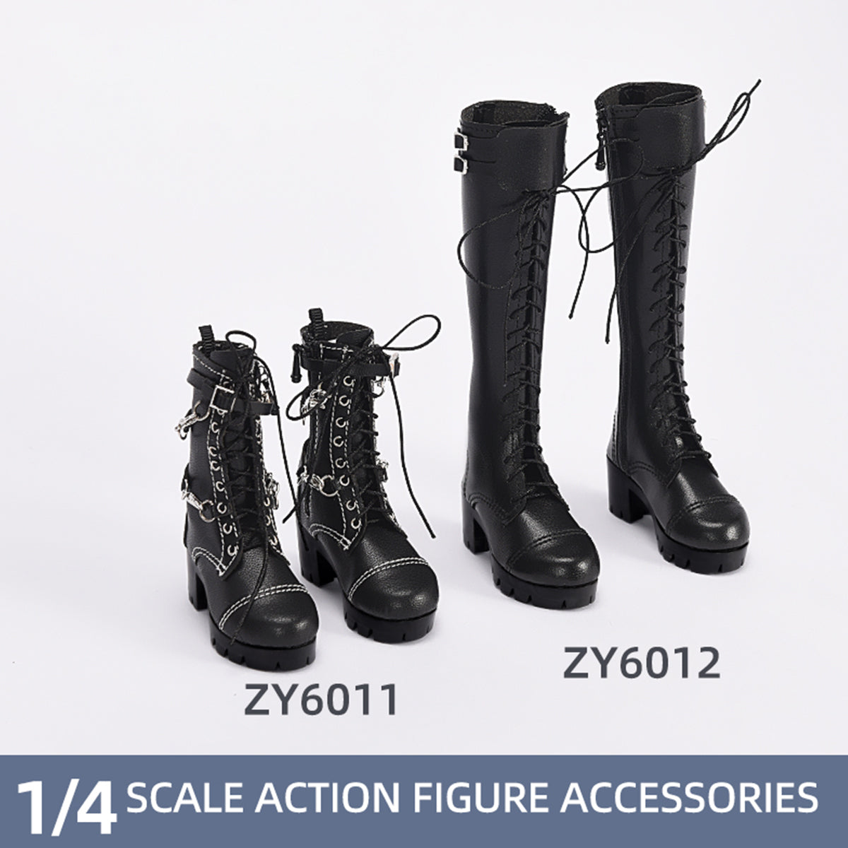 ZYTOYS, Female BJD Girl High Leather Boots Shoes, Doll Accessory for Action Figurine