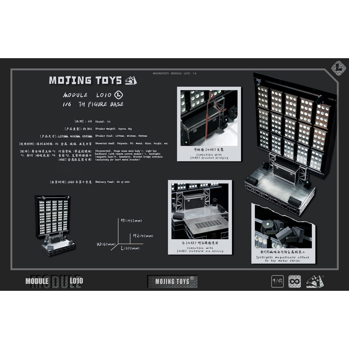 MOjingtoys MJ Dangerous Tour Diorama Scene Base Fit 1/6 Scale 12-inches Action Figure