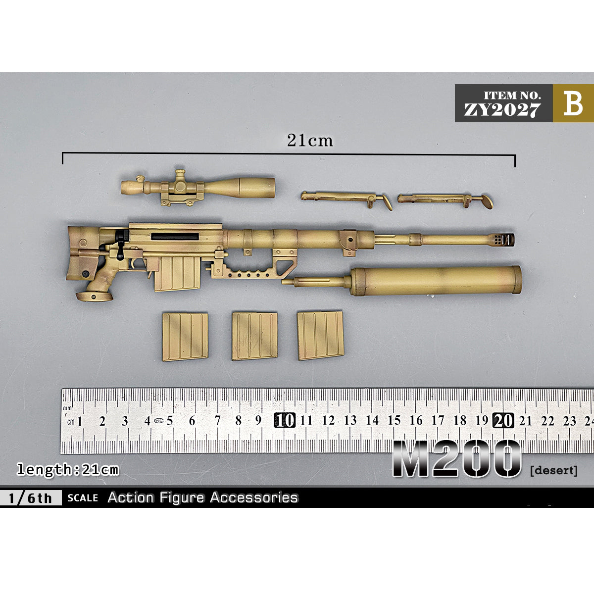 ZYTOYS, Sniper Rifle M200 Weapon Model, Doll Accessory for 12-inches Action Figurine