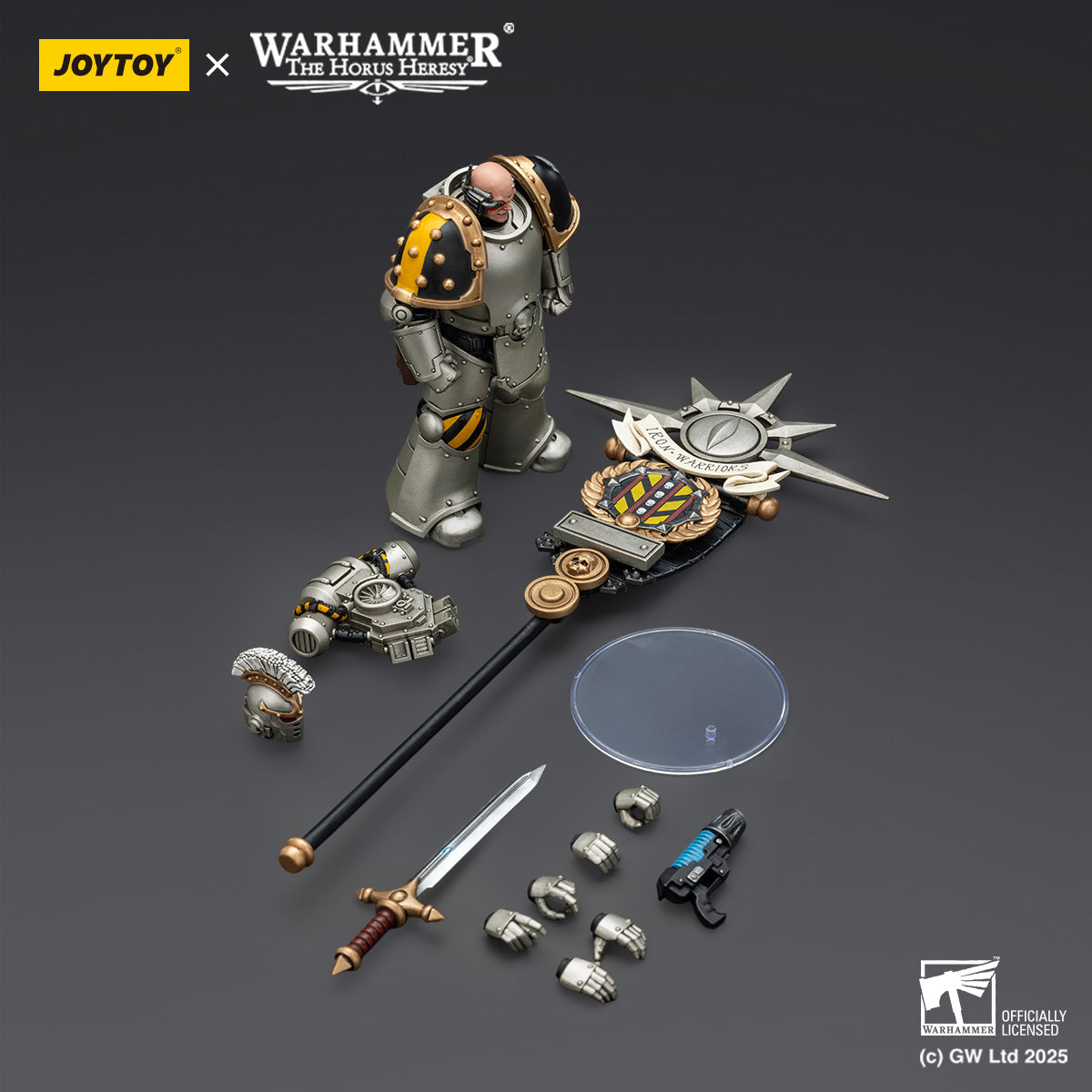 JOYTOY Warhammer The Horus Heresy, Iron Warriors Command Squad Chosen with Legion Standard/MKVI Tactical Sergeant with Power Sword and Plasma Pistol, Action Figures