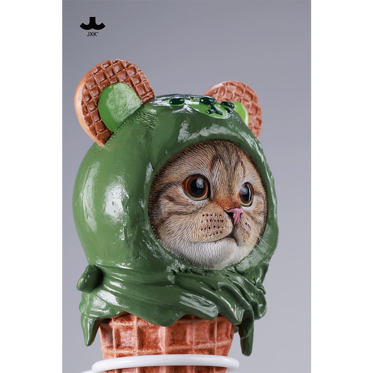 JXK Kitty Cone Cat Figurine 2.0 Static Expertly Hand-Painted Lifelike Animal Figurine