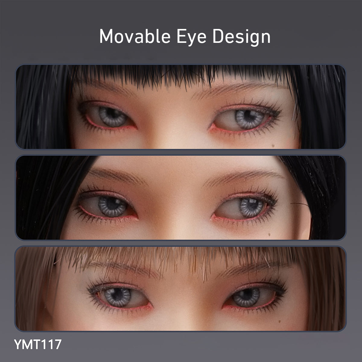 Escultura de cabeza femenina asiática con ojos móviles de YMTOYS - Yiyi (versión E) para figuras