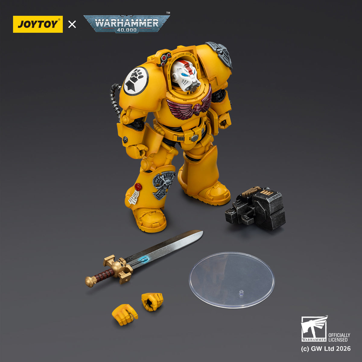 JOYTOY Warhammer 40,000 Imperial Fists Terminator with Power Fist and Assault Cannon & with Power Fist and Storm Bolter & with Power Sword and Storm Bolter Action Figure