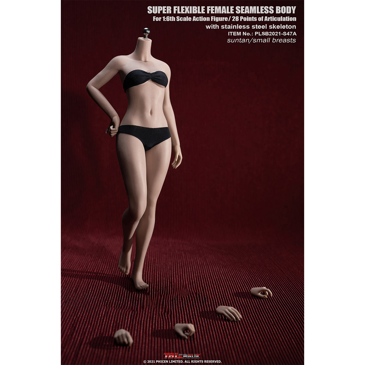 TBLeague Seamless Female Small Bust Proportional Body S46 S47 Detachable Feet and Headless 1/6 Scale Action Figure Body
