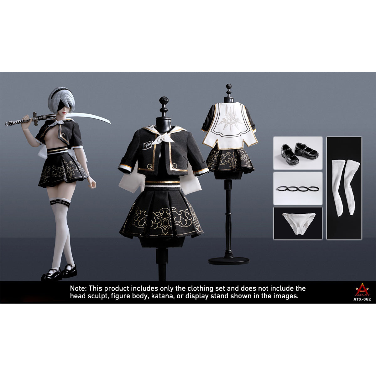 ACPLAY 1/6 Android Seductive JK Costume Set Doll Clothes Accessory for 12-inches Figure