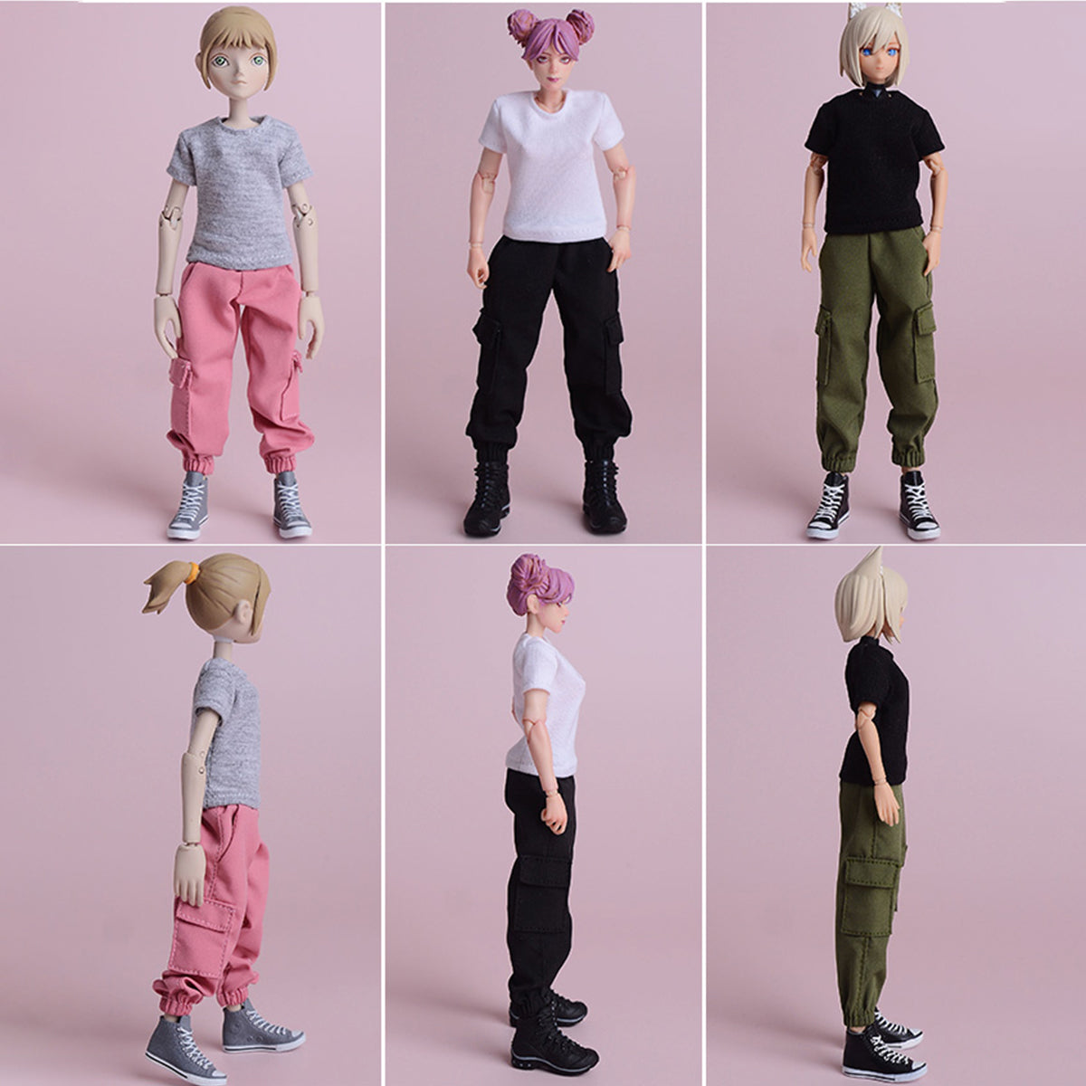Ropa para muñecas ATStory: camiseta blanca de manga corta de Mecha Girl para figura de acción coleccionable de 6 pulgadas
