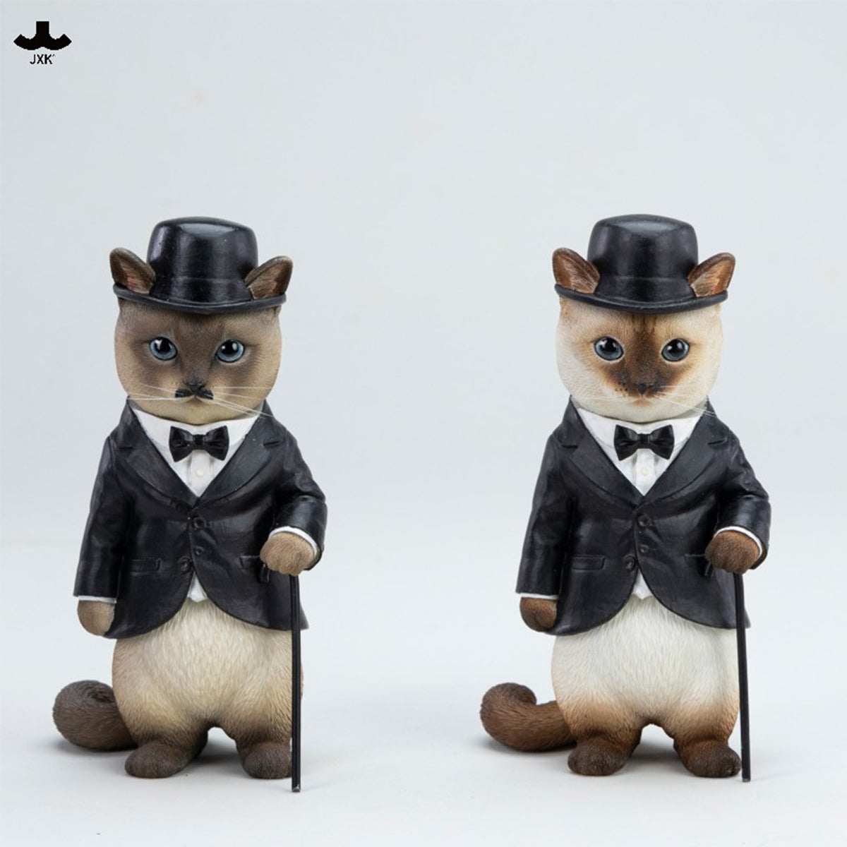 JXK Chaplin Cat (JXK344) Static Expertly Hand-Painted Lifelike Animal Figurine