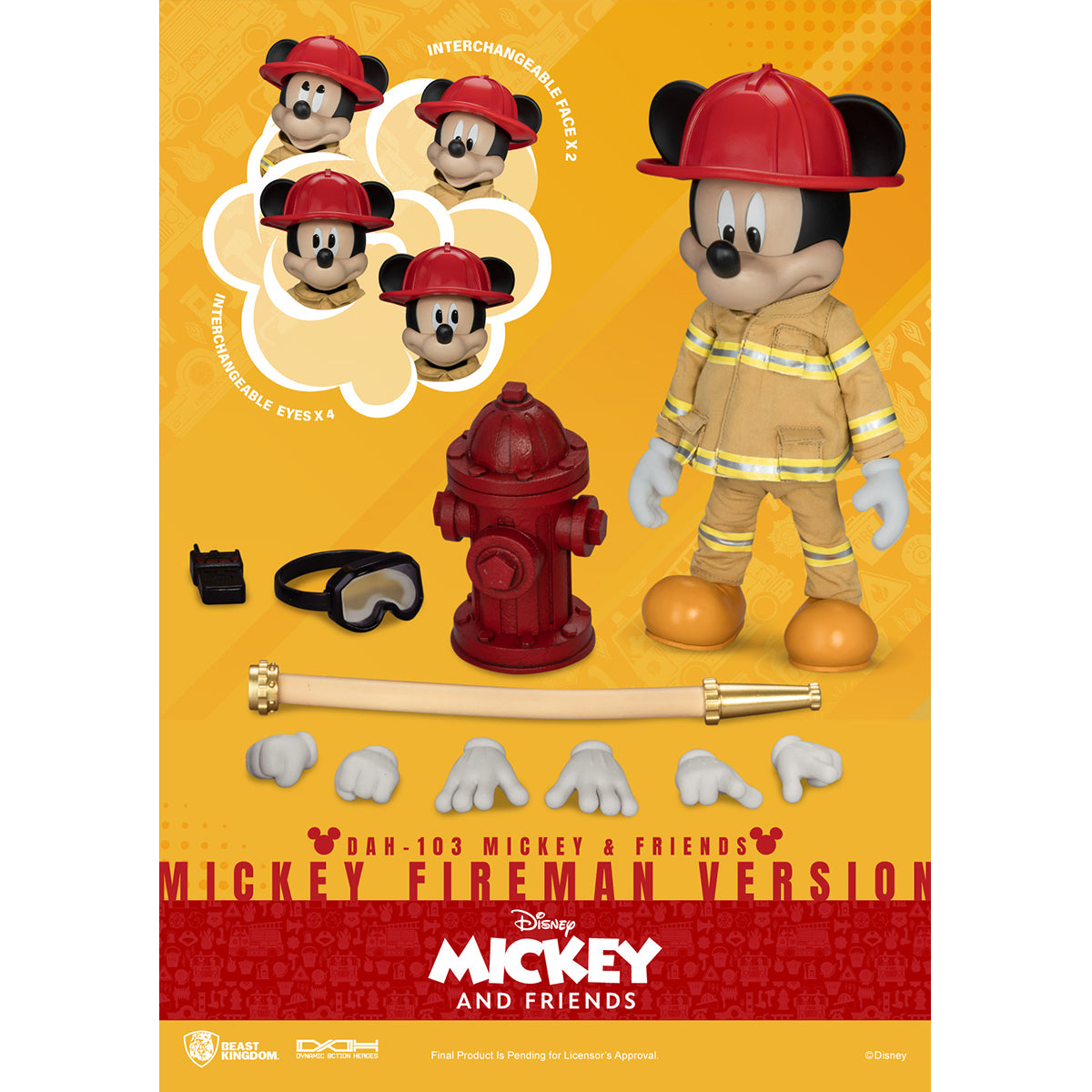Beast Kingdom DAH-103 Mickey & Friends Mickey Fireman Version Action Figure