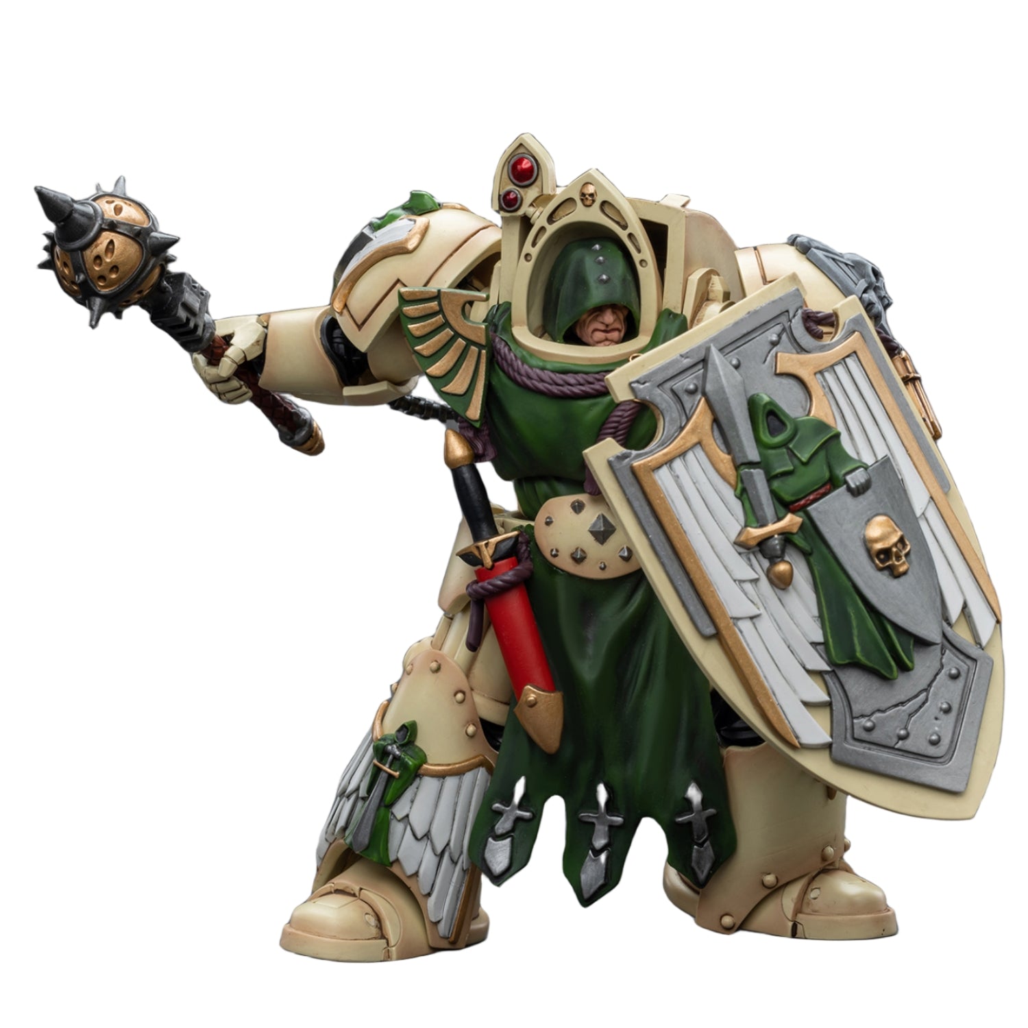 Figurine de collection JoyToy JT9206 40K : Chevalier de l'Aile de mort des Dark Angels avec masse d'absolution, figurine d'action à l'échelle 1:18