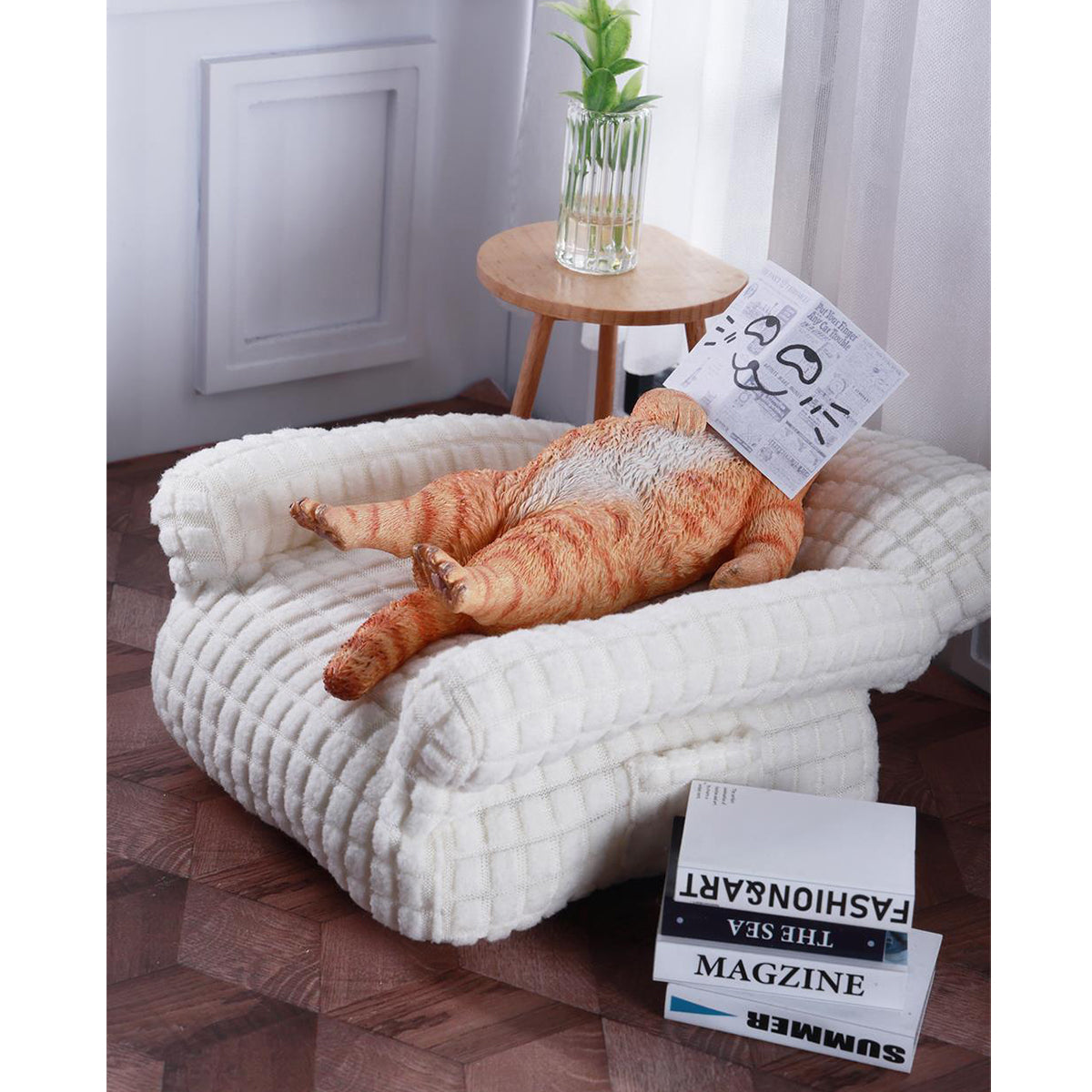 JXK, Lazybones Cat, Static Animal Figurine