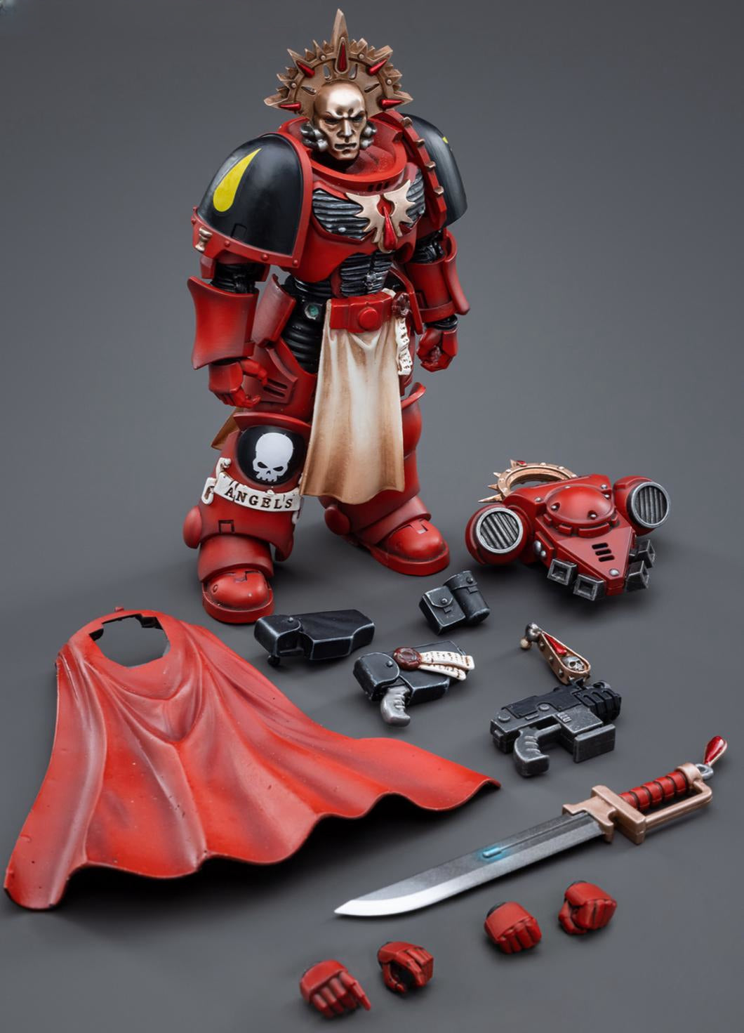 Figurine de collection JoyToy Warhammer 40K : Blood Angels Veteran Alberigo, figurine articulée à l'échelle 1:18 JT3372