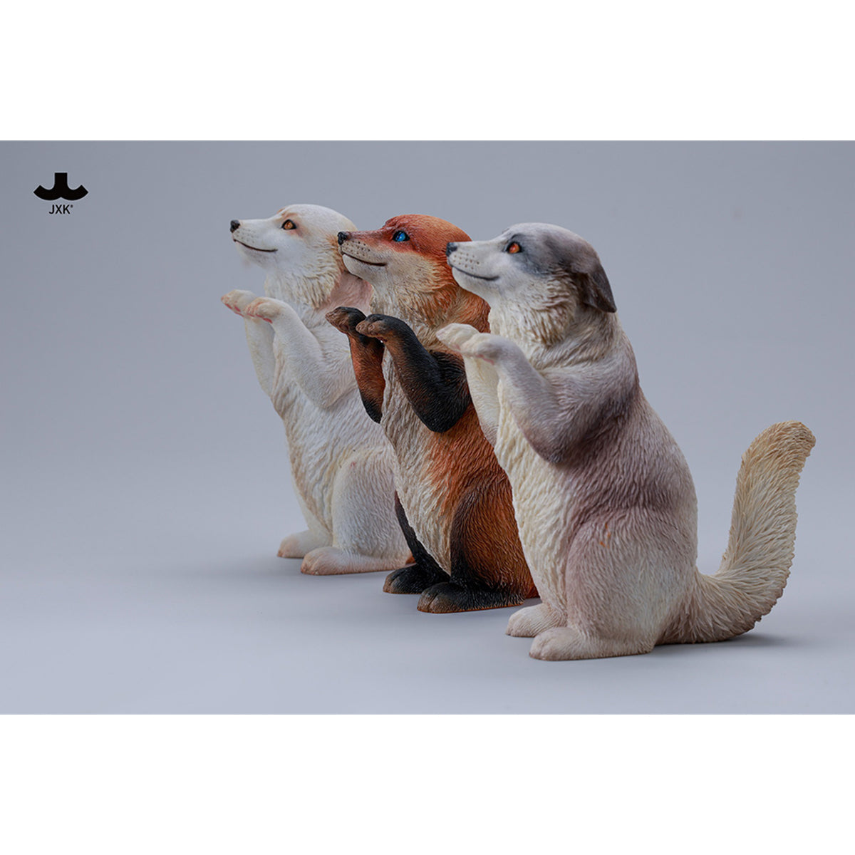 JXK Fluffy Fox Static Expertly Hand-Painted Lifelike Animal Figurine