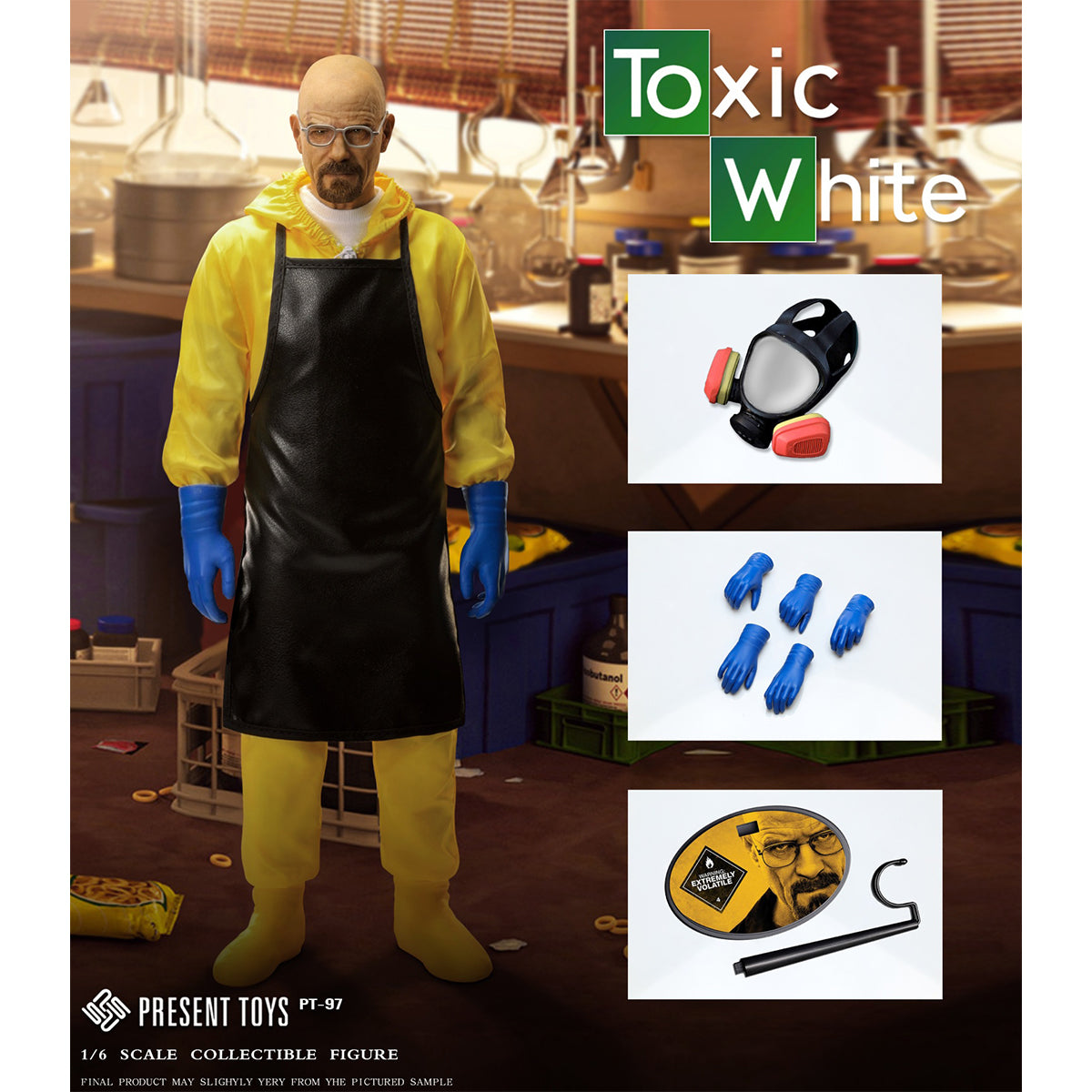 PRESENT TOYS, Pink Man/Toxic White/Scene Set, Action Figures