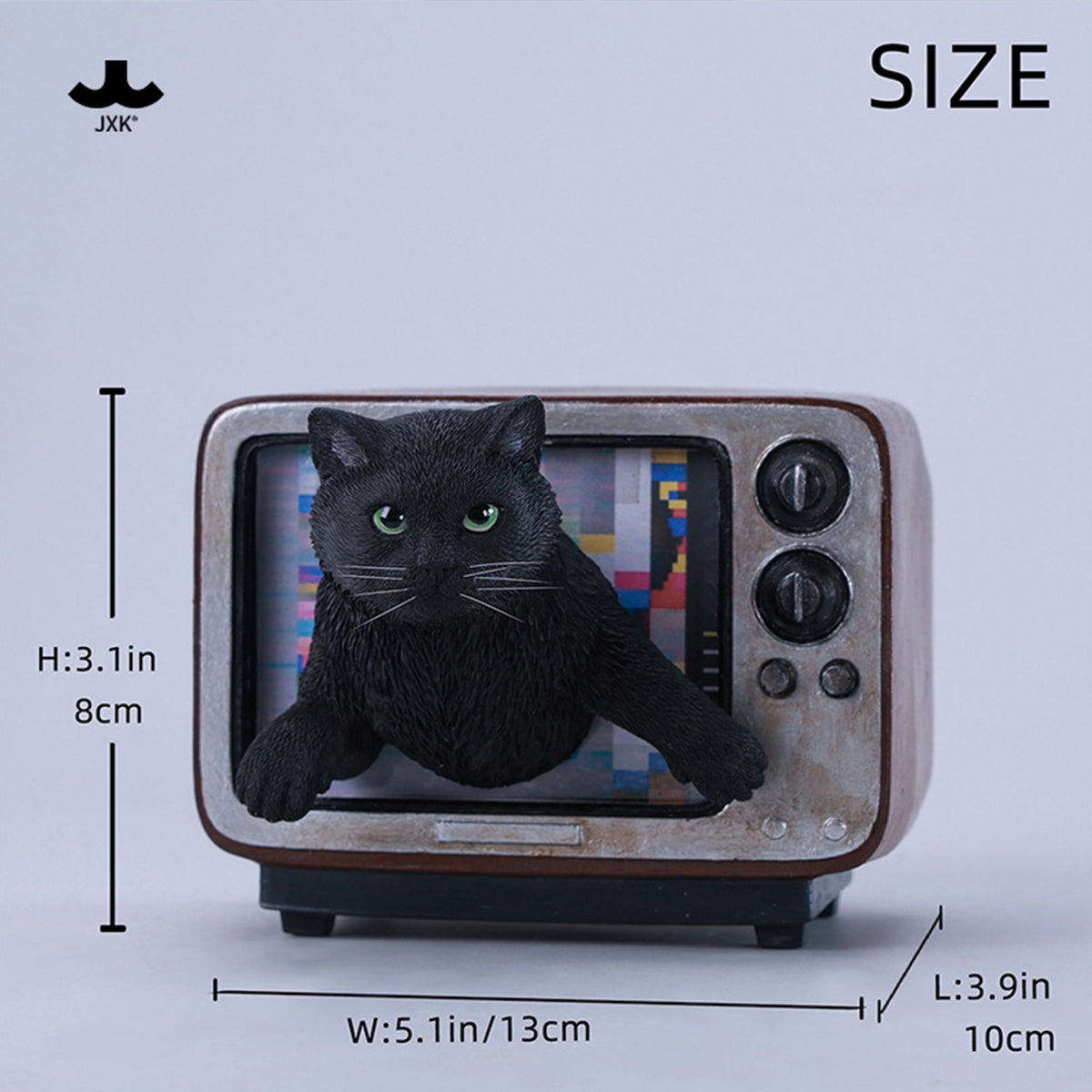 JXK Channel Cat Static Expertly Hand-Painted Lifelike Animal Figurine