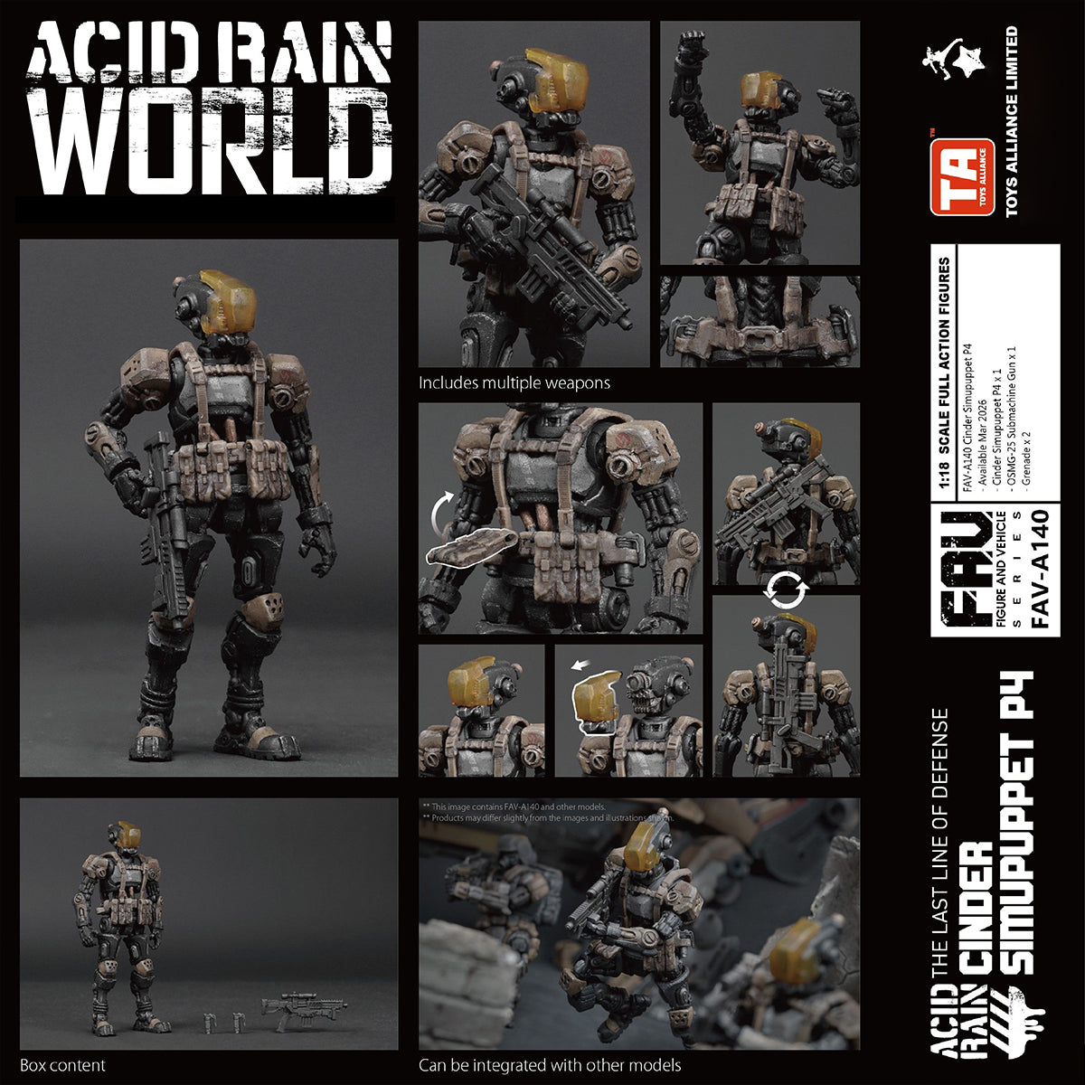 TOYS ALLIANCE Acid Rain World FAV-A140 Cinder Simupuppet P4 1/18 Scale Action Figure