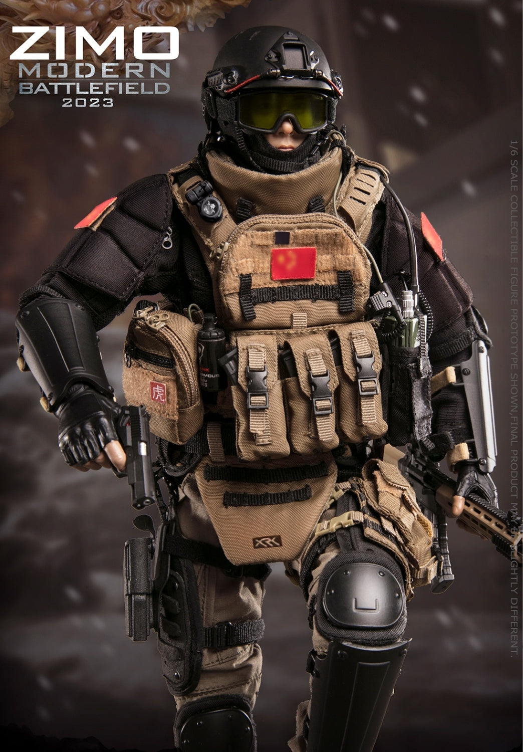 Figura coleccionable Flagset: Modern Battlefield, End War Ghost, Zimo, estilo militar, figura de acción masculina en miniatura a escala 1:6 FS73049
