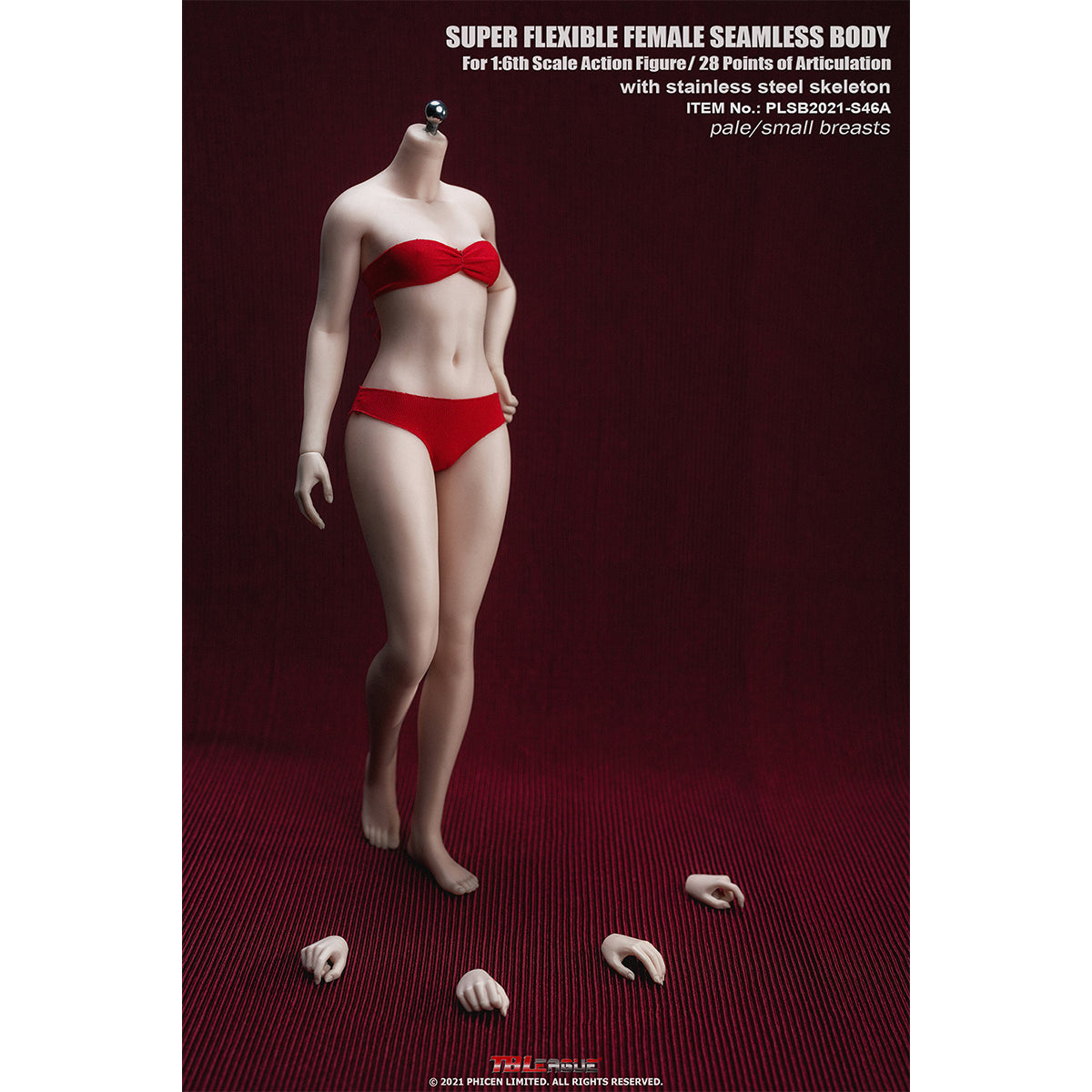 TBLeague Seamless Female Small Bust Proportional Body S46 S47 Detachable Feet and Headless 1/6 Scale Action Figure Body