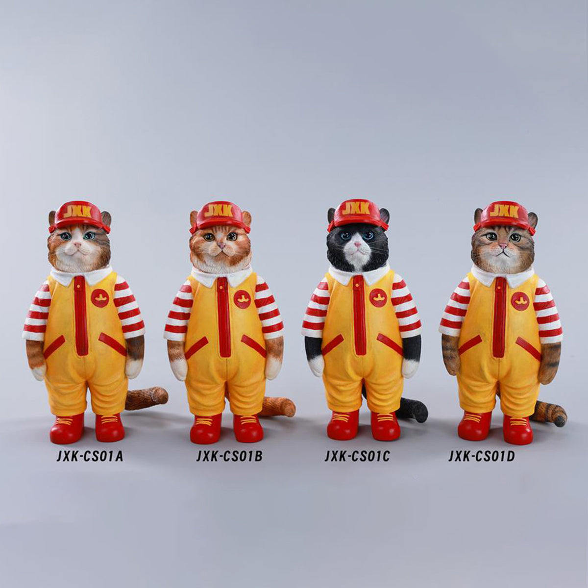 JXK Clown Cat Static Expertly Hand-Painted Lifelike Animal Figurine