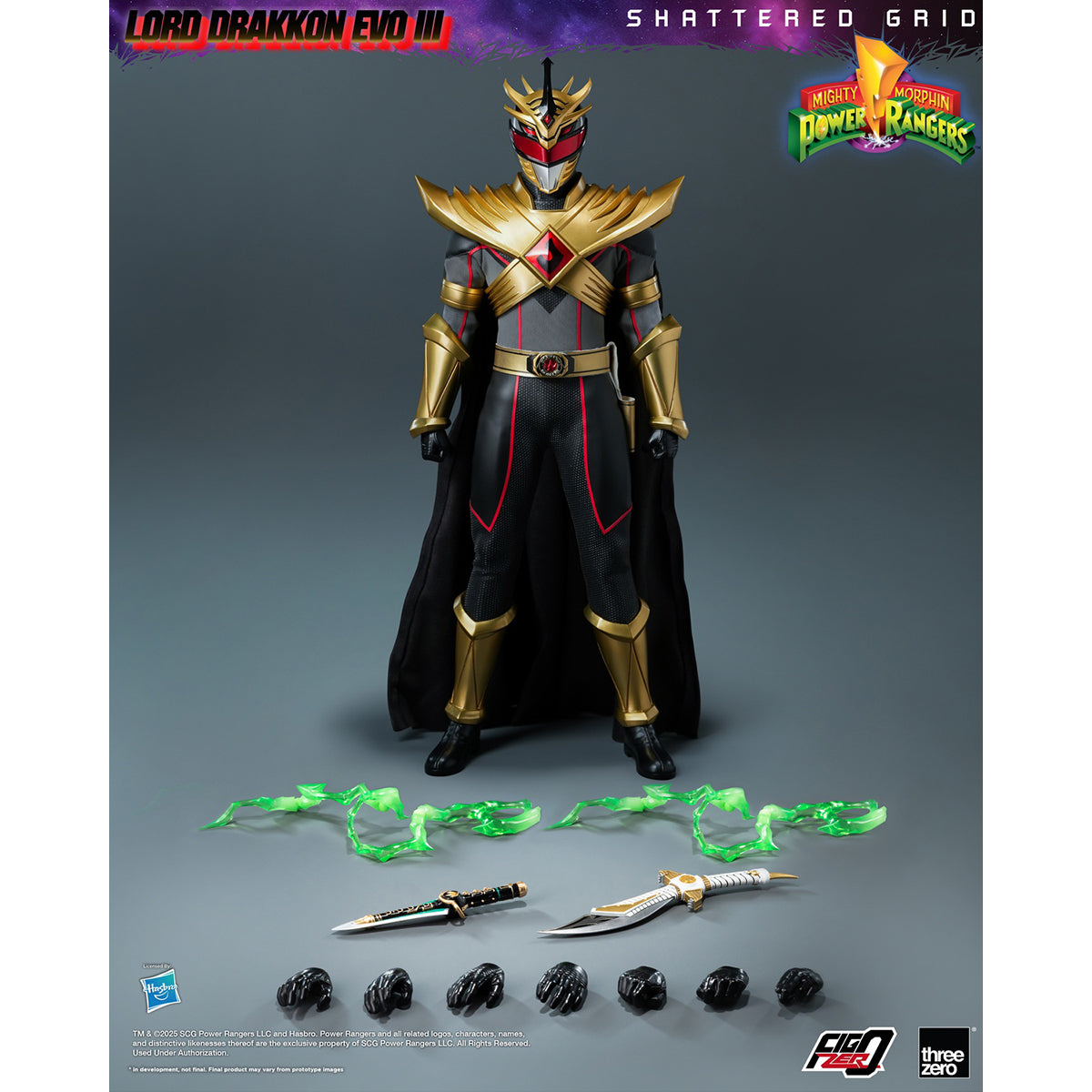Threezero Mighty Morphin Power Rangers: Shattered Grid Lord Drakkon Evo III 3Z10260W0 1/6 Scale Action Figure