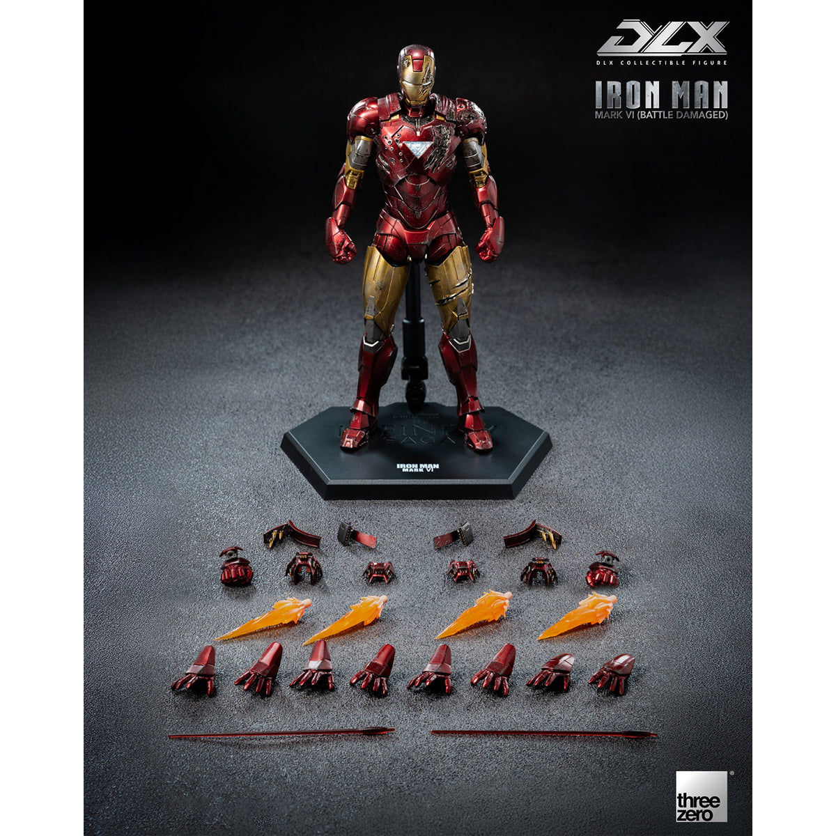 Threezero DLX Iron Man Mark 6 Battle Damaged Version 3Z09180C0 Action Figure