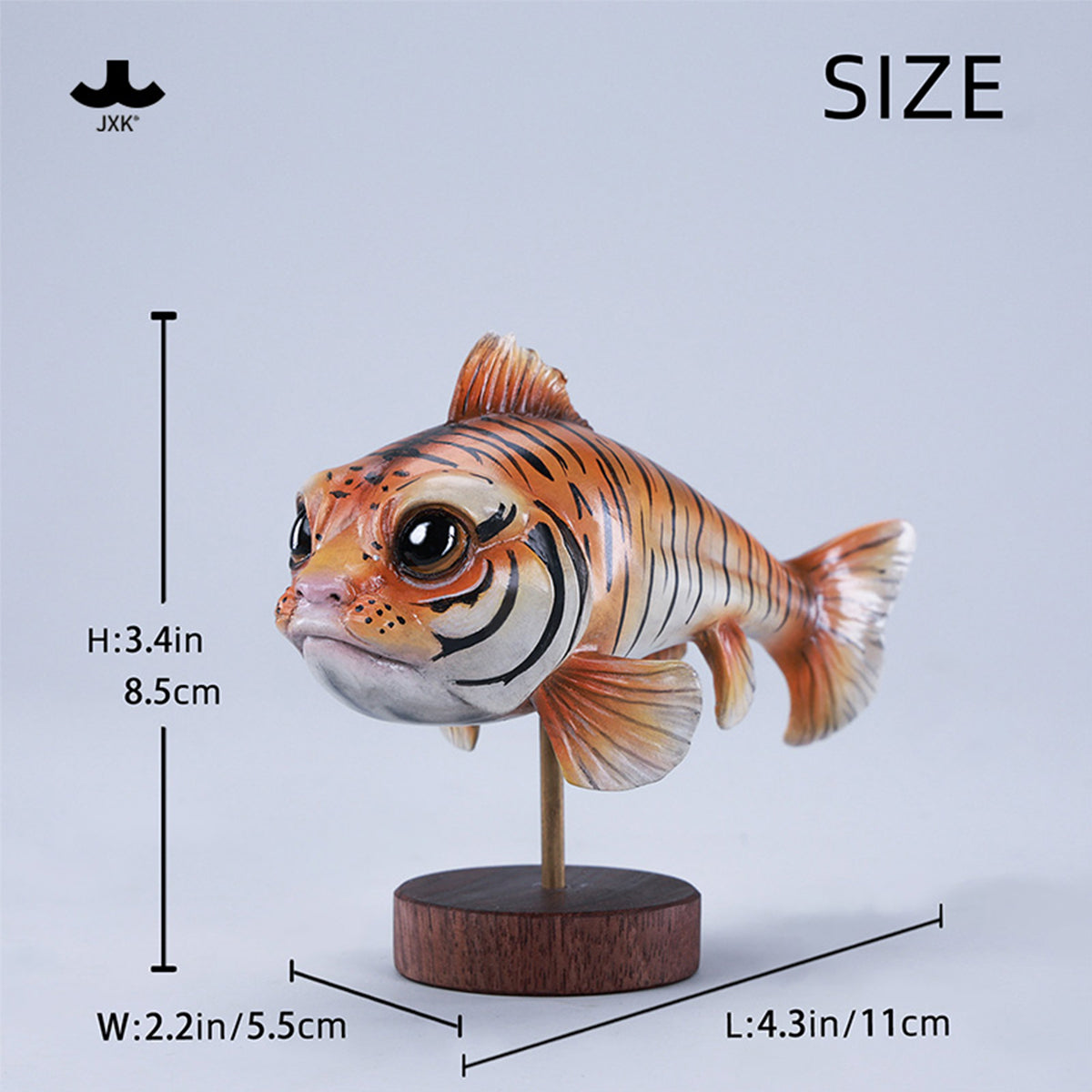 JXK Tiger-Growl Fish Static Expertly Hand-Painted Lifelike Animal Figurine