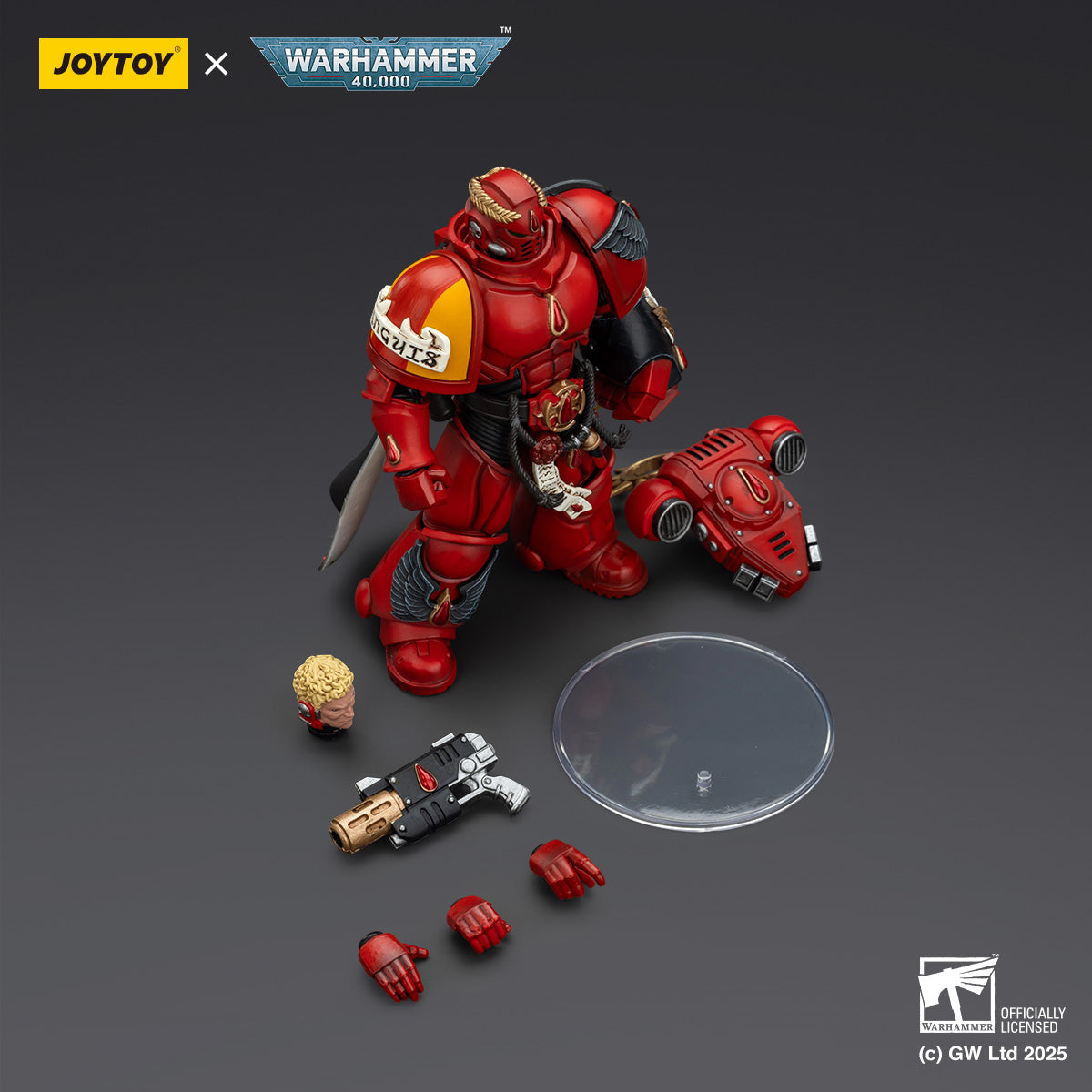 JOYTOY Warhammer 40,000, Razorback with twin lascannon/Captain with Heavy Bolt Pistol & Power Sword/Sanguinary Priest with Heavy bolt pistol chainsword and narthecium/Captain with Inferno Pistol & Power Fist, 1/18 Scale Action Figure