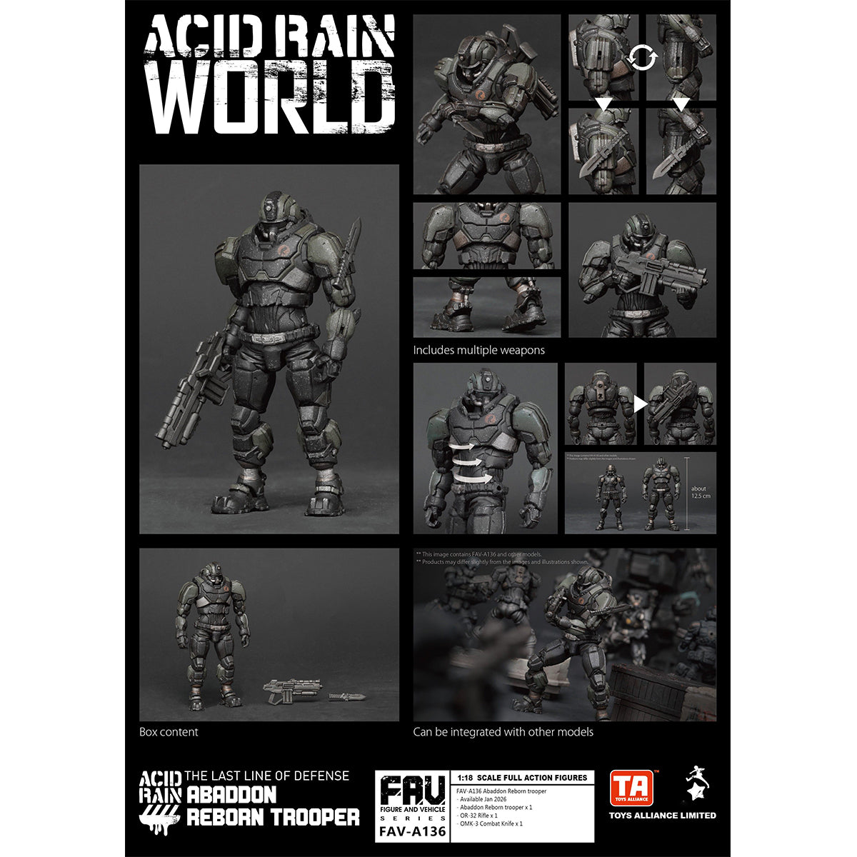 TOYS ALLIANCE Acid Rain World FAV-A136 Abaddon Reborn Trooper 1/18 Scale Action Figure