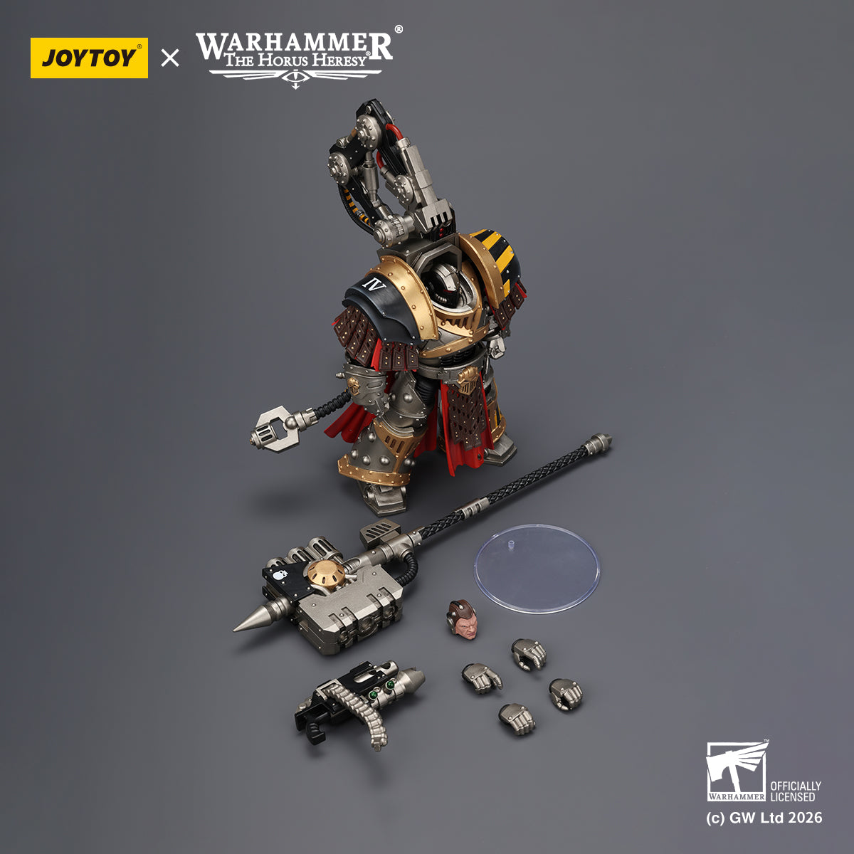 JOYTOY Warhammer The Horus Heresy Iron Warriors Warsmithwith Graviton Crusher Hammer & Legion Praevian with Bolt Pistol 1/18 Scale Action Figure