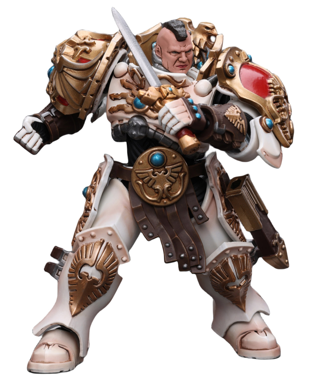 JoyToy 40K : Figurines d'action Adeptus Custodes Solar Watch Custodian Guard avec Sentinel Blade et Praesidium Shield