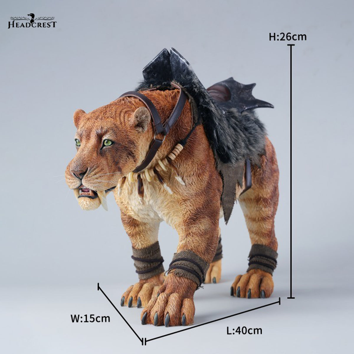 HEADCREST H2603 Prehistoric Saber-Toothed Tiger Figure Static Animal Statue