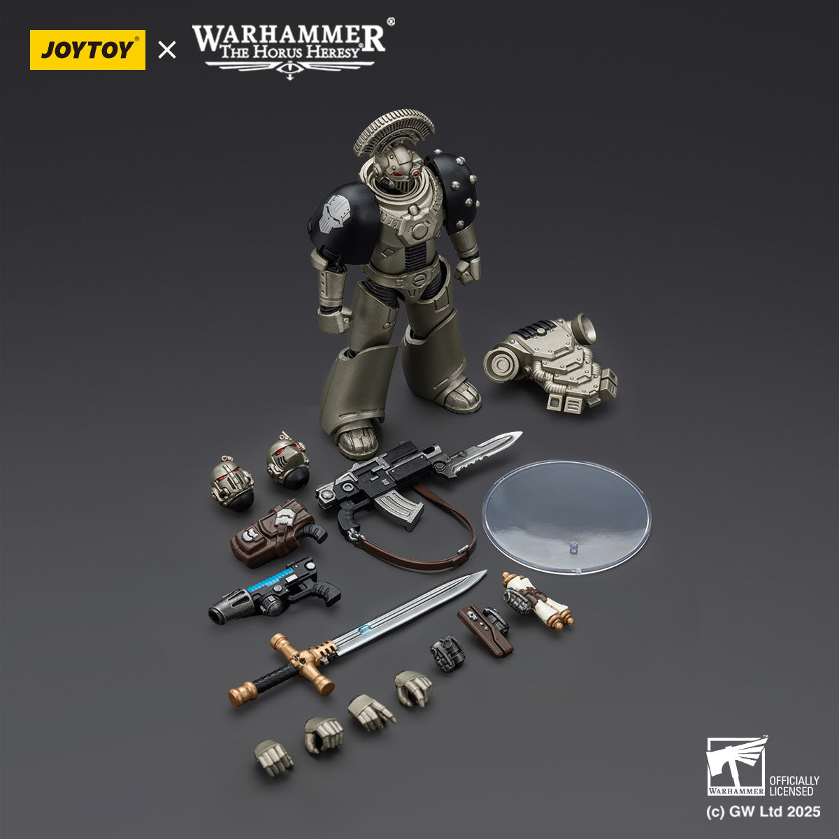 JOYTOY Warhammer The Horus Heresy, Iron Warriors Command Squad Chosen with Legion Standard/MKVI Tactical Sergeant with Power Sword and Plasma Pistol, Action Figures